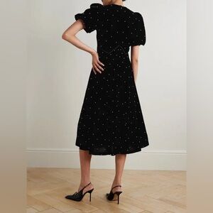 Sea NY Alberta dress Elegant Black Polka Dot Dress